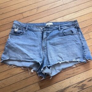 Abercrombie & Fitch Distressed Light Blue Jean Shorts